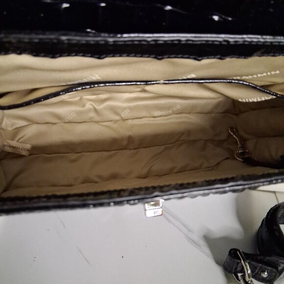 BRAHMIN Revel Collection Black Hallie Satchel Bag - Picture 2 of 10